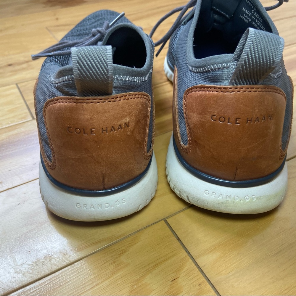 Mens COLE HAAN Grandsport OS Knit Leather Sneaker 13M Gray‎ Crossover Dress Shoe - Picture 4 of 11